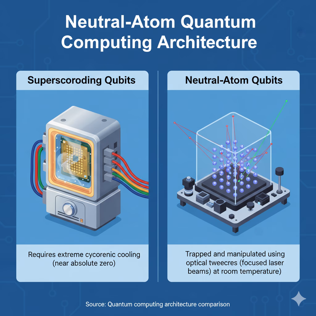 Neutral-atom vs superconducting qubits illustration